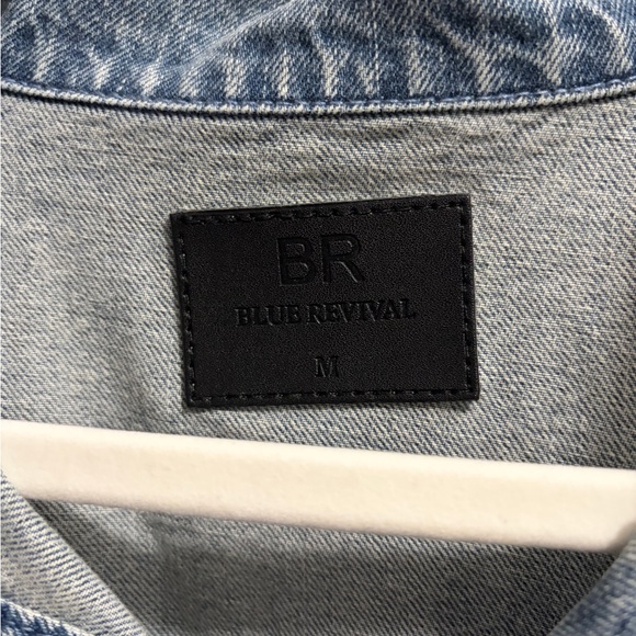 Denim Jacket with rhinestone Fringe Detail - Picture 3 of 4